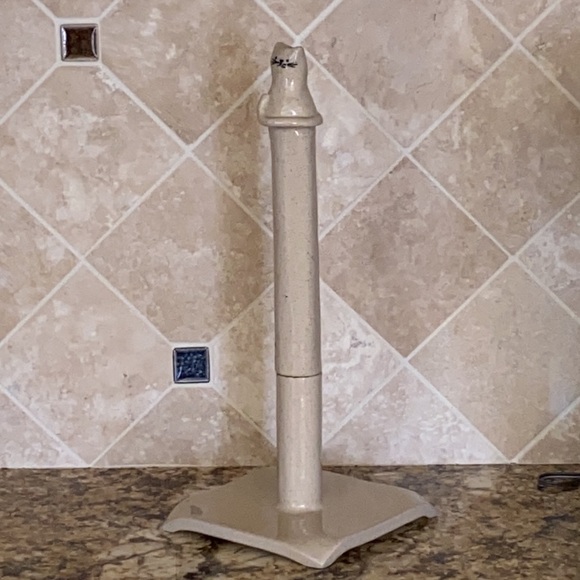 Handmade Ceramic Cat Themed Paper Towel Holder or Toilet Paper Roll Holder New - Picture 2 of 9